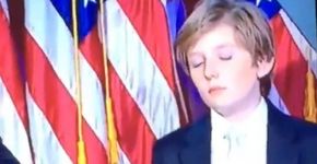 Filho de Trump dorme durante discurso do pai e vira piada na web
