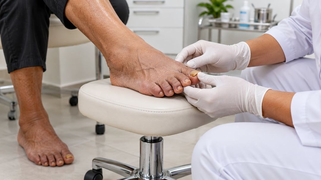 Fungo de unha não desaparece com escalda-pés e precisa de avaliação profissional – Imagem ilustrativa criada por inteligência artificial