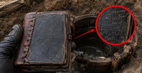 Em um banheiro medieval na Alemanha, arqueólogos acharam um caderno de couro com escritos em latim em ótimo estado de conservação