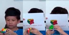 Vídeo: menino brasileiro resolve cubo mágico de olhos vendados