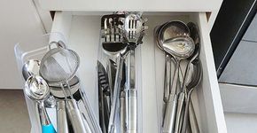 Organização das gavetas na cozinha