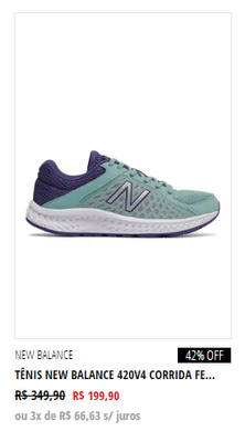 Tênis New Balance com desconto