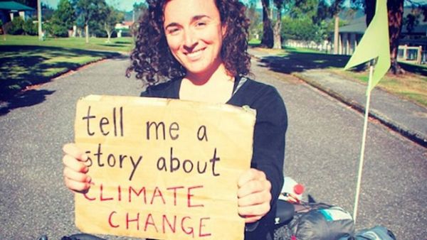 Mulher está coletando 1001 histórias sobre mudança climática