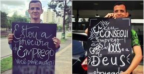 Jovem consegue emprego após desconhecida personalizar seu cartaz
