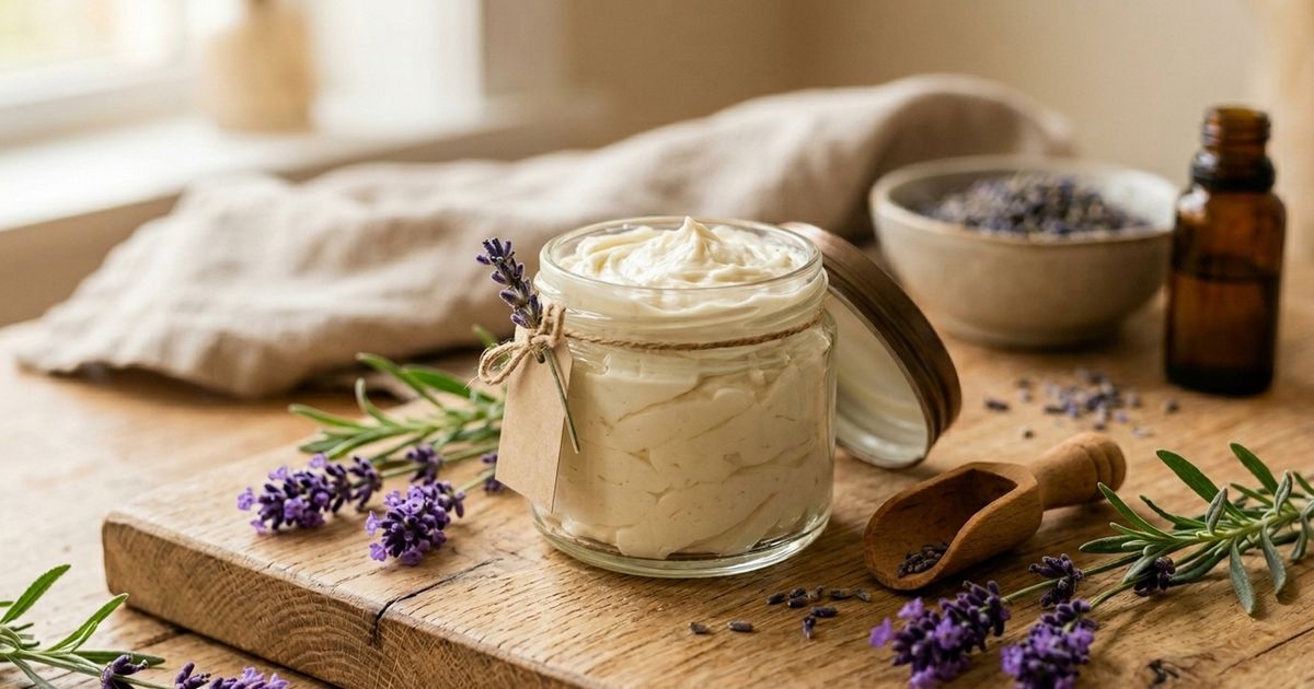 Hidratante caseiro de manteiga de karité e lavanda: receita fácil e reparadora para pele muito seca