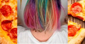 Estes cabelos coloridos escondem um undercut de pizza