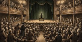 Um teatro lotou para assistir a um homem entrar dentro de uma garrafa de vinho, mas não existia homem nenhum e o espetáculo nunca começou