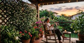 As flores que exalam um aroma intenso de jasmim ao anoitecer transformam qualquer varanda em um refúgio de relaxamento
