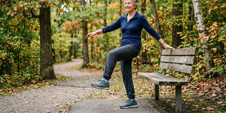Featured main: Os treinadores concordam: “Caminhar aos 70 anos é ótimo, mas deve ser combinado com exercícios de equilíbrio para prevenir quedas.”