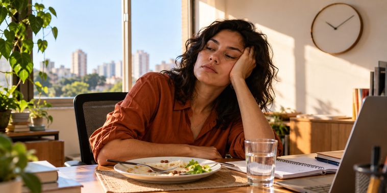 Featured main: Seu corpo parece “desligar” depois do almoço? A sonolência frequente não significa diabetes, mas pode justificar uma avaliação quando surge com outros sinais