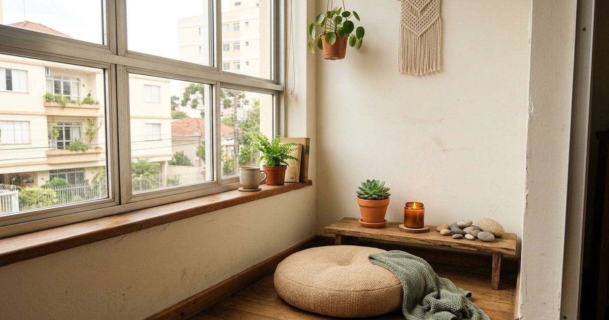 O truque fácil para criar um ‘cantinho zen’ em casa gastando menos de R$ 50 voltado para a saúde mental e criação de refúgios urbanos