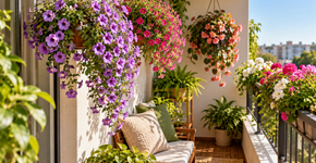 A planta pendente que floresce por meses aproveita melhor varandas pequenas porque ocupa o espaço vertical em vez do chão