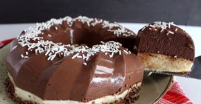Pudim de leite em pó e chocolate sem forno e sem ovos