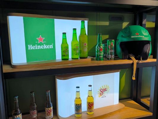 Essa parte do passeio termina num espaço onde é possível conhecer todo o portfólio do Grupo Heineken no Brasil
