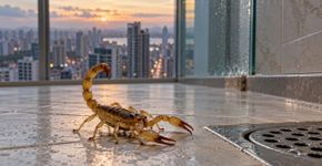 Escorpião no alto do prédio: tubulações e paredes texturizadas explicam como ele consegue chegar aos apartamentos