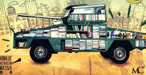 Um tanque de guerra que dispara conhecimento