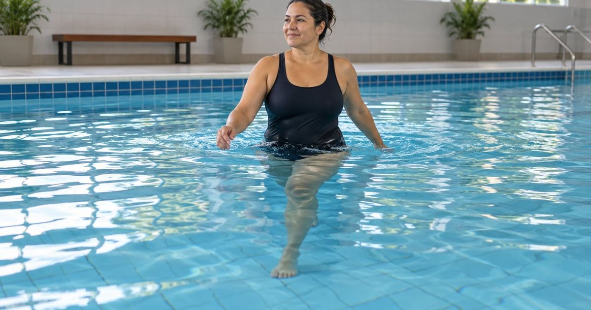 Caminhar com a água na altura do umbigo garante um dos melhores equilíbrios entre trabalho muscular e proteção das articulações