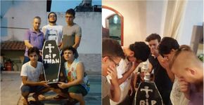 Turma faz ‘velório’ para o amigo que começou a namorar e sumiu