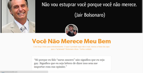 Tumblr “Você não merece meu bem” ironiza Jair Bolsonaro