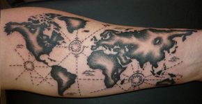 25 ideias criativas de tatuagens inspiradas em mapas
