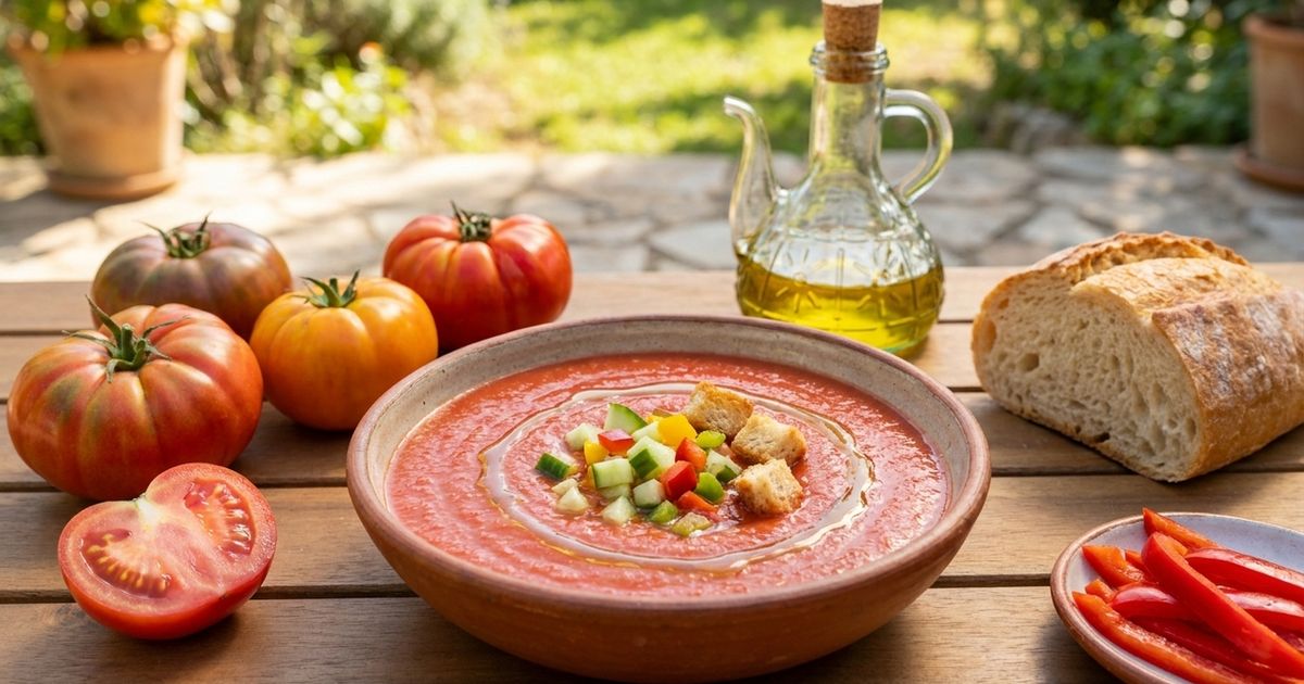 Os espanhóis concordam: “Para deixar o gazpacho mais encorpado e com sabor equilibrado, o segredo é adicionar um pedaço de pão amolecido antes de bater.”