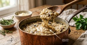 Os cozinheiros italianos tentam ensinar os brasileiros: “Para deixar o risoto mais cremoso e brilhante, o segredo é incorporar manteiga e parmesão fora do fogo na etapa final.”