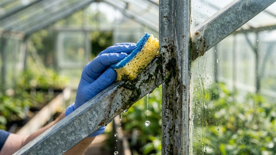 A higienização de bancadas e utensílios impede a proliferação de fungos e assegura um cultivo de inverno vigoroso.