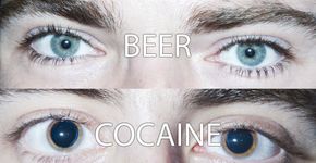 Fotos mostram os olhos de pessoas que usaram drogas
