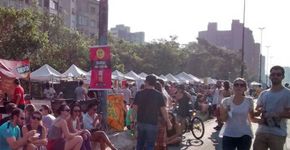 Minhocão se transforma em feirinha gastronômica a céu aberto