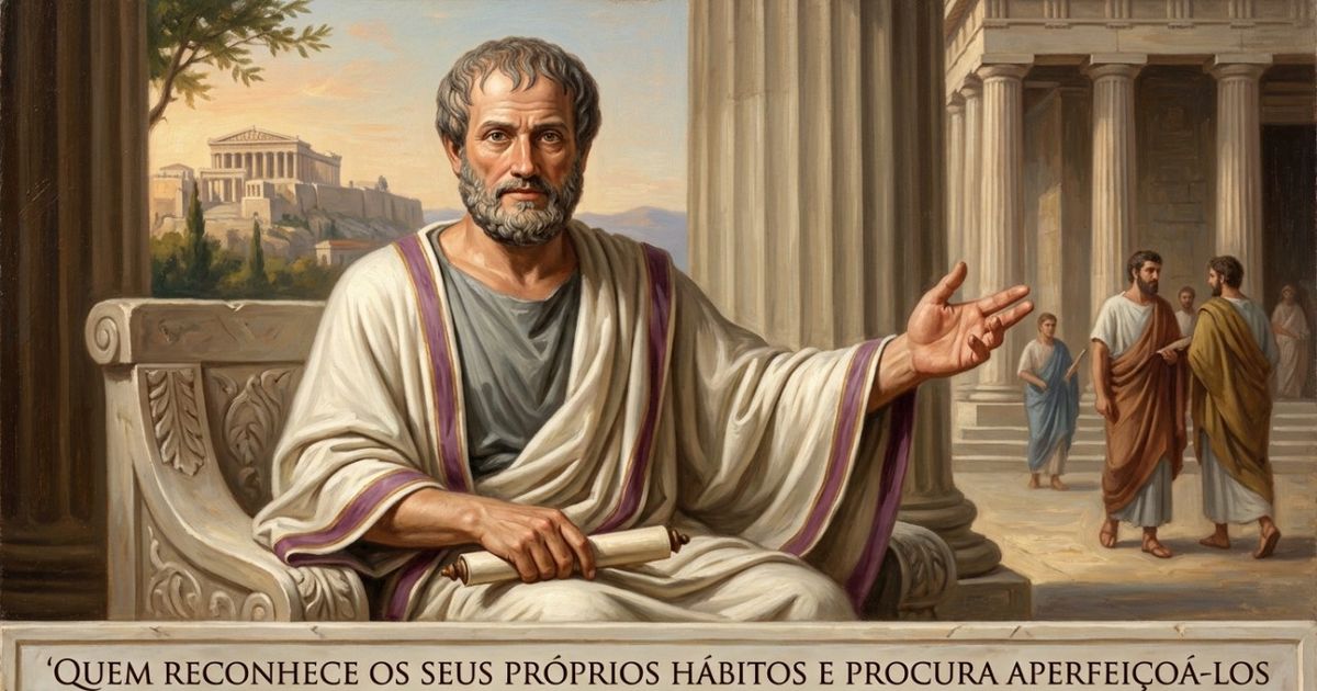 Aristóteles, filósofo grego: “Aquele que reconhece os próprios hábitos e busca aperfeiçoá-los pela prática manterá os excessos à distância.”