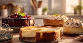 Cheesecake ganha quatro versões diferentes entre clássico de forno, sem cocção, chocolate e limão com merengue