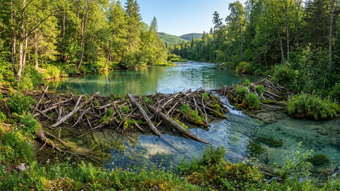 Barragens naturais construídas por castores aumentam a resiliência dos ecossistemas contra a seca.