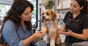 Família entrega o cachorro ao pet shop para banho e tosa, recebe o animal com um pequeno corte e ouve que ele teria se machucado porque ficou agitado durante o procedimento