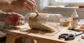Eu transformei uma garrafa de plástico velha num vaso que parece de luxo