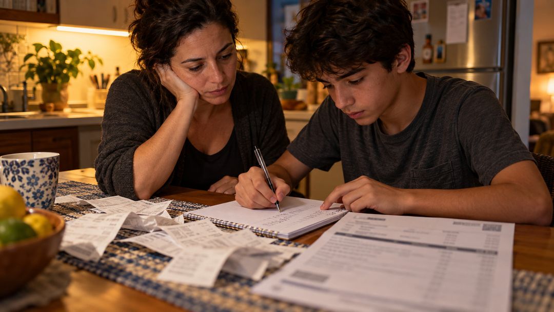 Mãe e filho precisaram criar novas regras para compras digitais.