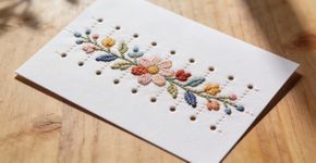 O jeito certo de bordar em papel para fazer cartões de presente lindos