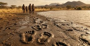 8 hominínios atravessaram a mesma margem lamacenta há 1,43 milhão de anos, e 21 pegadas revelam como esse grupo se movia