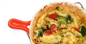 Experimente um apetitoso penne de forno vegetariano