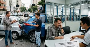 Motorista provoca acidente envolvendo veículo com menos de um ano de uso e tenta reduzir o valor do conserto alegando que existiam oficinas mais baratas; preservar a garantia de fábrica pode justificar reparo em autorizada e terminar em ressarcimento de R$ 8.159 pela franquia do seguro