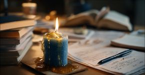 Simpatia de vela azul com mel para passar em concursos