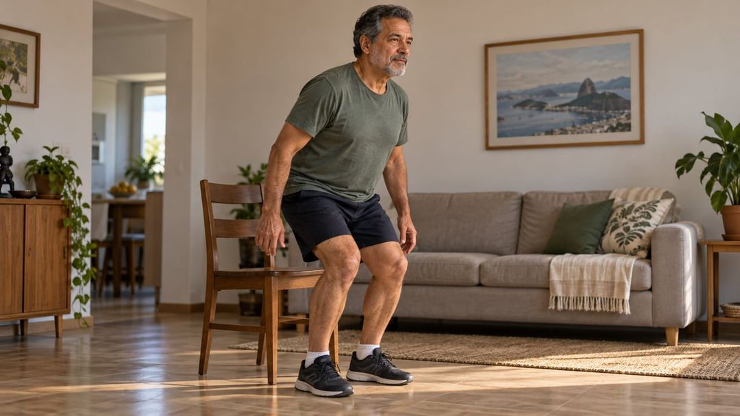 A sarcopenia afeta força, equilíbrio e capacidade de levantar da cadeira, não apenas o volume muscular – Imagem ilustrativa criada por inteligência artificial
