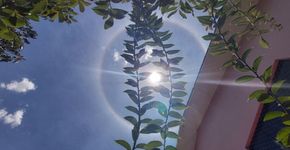 Halo solar é formado no céu do Paraná e impressiona moradores