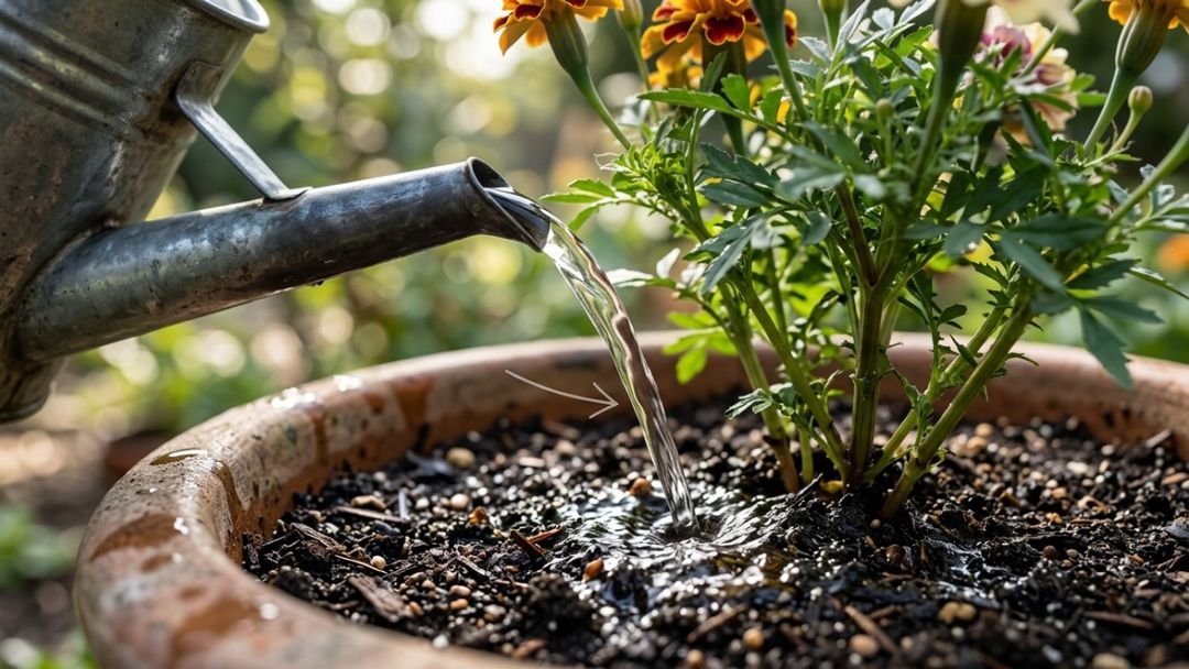 O teste do dedo na terra ajuda a avaliar a necessidade real de irrigação antes de adicionar nova água aos canteiros.