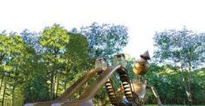 Artista inova ao criar um playground com esculturas no Brooklyn