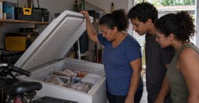 Família manteve um freezer antigo ligado na garagem por anos porque acreditava que ainda guardava alimentos importantes, até faltar energia por algumas horas e alguém finalmente decidir abrir todas as caixas do fundo