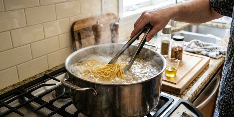 Featured main: Os chefs italianos concordam: “O macarrão não é cozido com azeite na água, mas com muito sal e água em abundância”