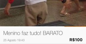 Menino ‘faz tudo’ é colocado à venda em site de anúncio por R$100