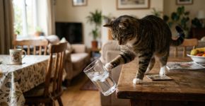 Por que os gatos empurram objetos de bordas de propósito?