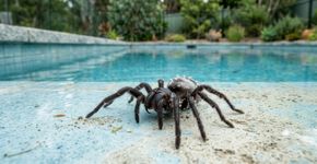 Esta aranha perigosa pode cair na piscina, permanecer viva debaixo d’água durante horas e depois voltar a se movimentar
