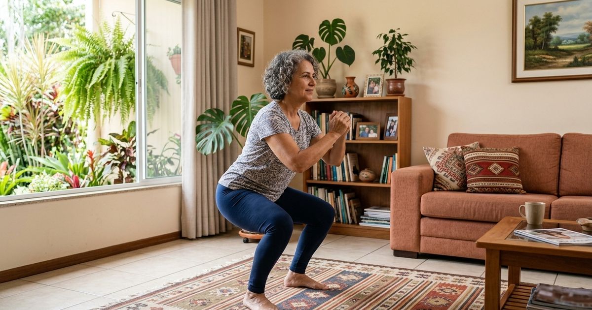 Os 3 melhores exercícios para quem quer ganhar massa muscular sem sair de casa aos 40+